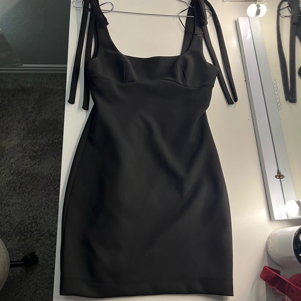 Zara Black Mini Dress with Tie Straps